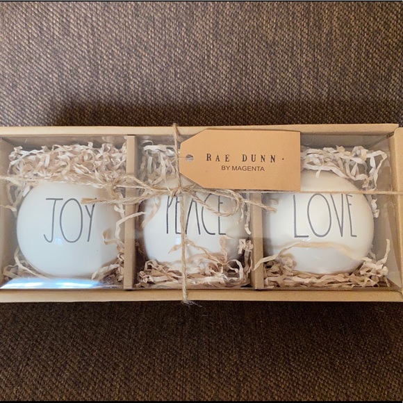 Rae Dunn LL 3pk Ceramic Christmas Ornaments